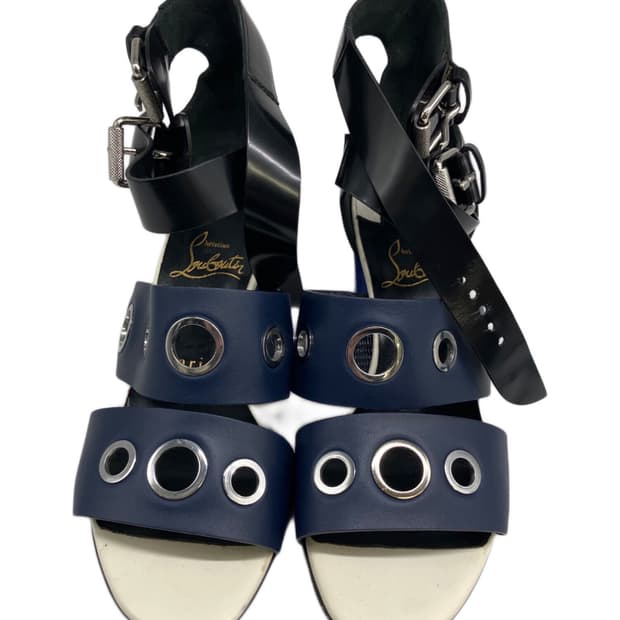 Christian louboutin 크리스찬 루부탱 네이비 샌들 힐 