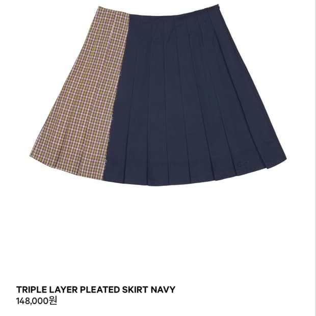 coyseio triple layer pleated skirt navy