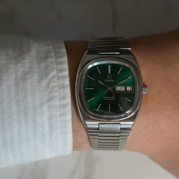 오메가 씨마스터 테레비 올리브그린 데이데이트 오토매틱 빈티지 시계