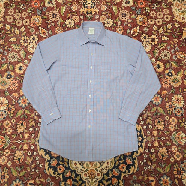 브룩스브라더스 논아이론 체크 셔츠 (16-32) 