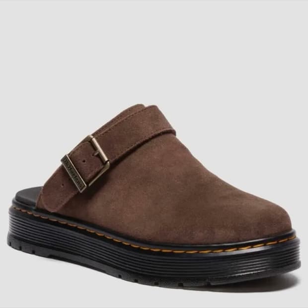 닥터마틴 제브젝 스웨이드 플랫폼 뮬 다크브라운