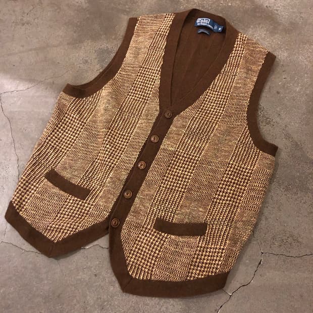 Hound Check Cashmere Knit Vest