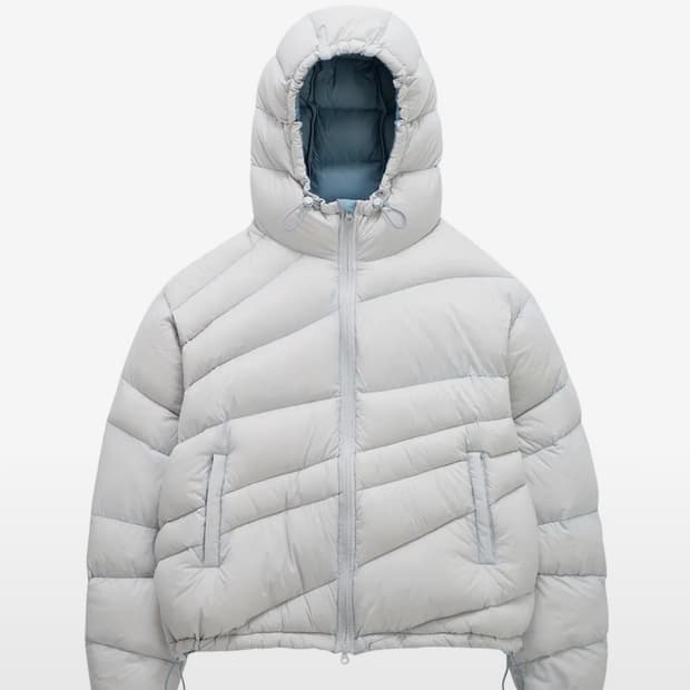 밈더워드로브 KOIN SEOUL X다이애그널 라이닝 다운 점퍼 스카이블루