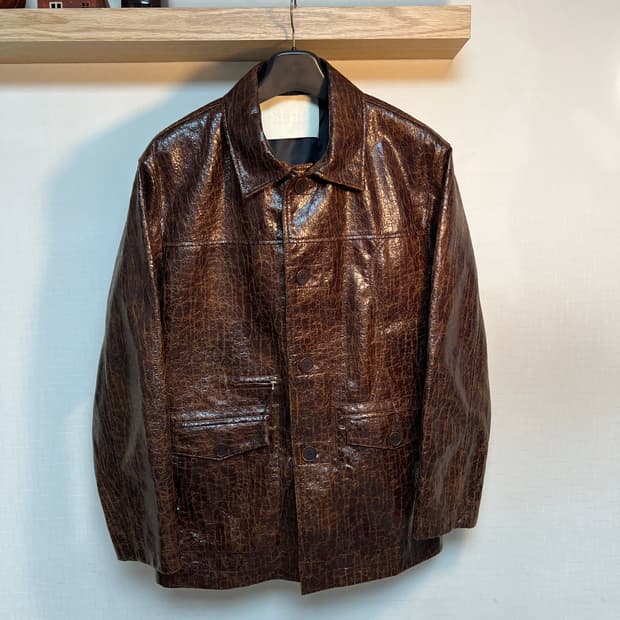 크랙 레더 카코트