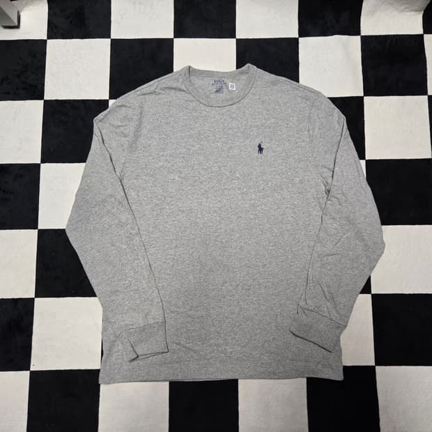 M 폴로랄프로렌 헤비웨이트 긴팔티셔츠 롱슬리브 그레이