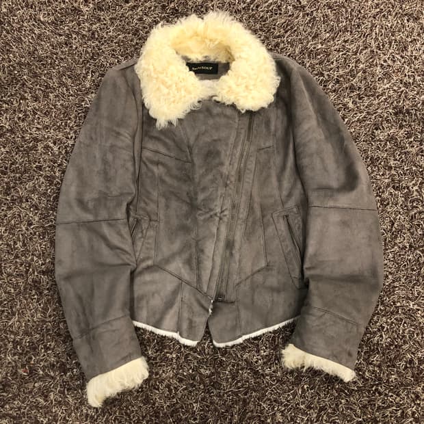 SweetSOUP 스웨이드 양털 무스탕 자켓