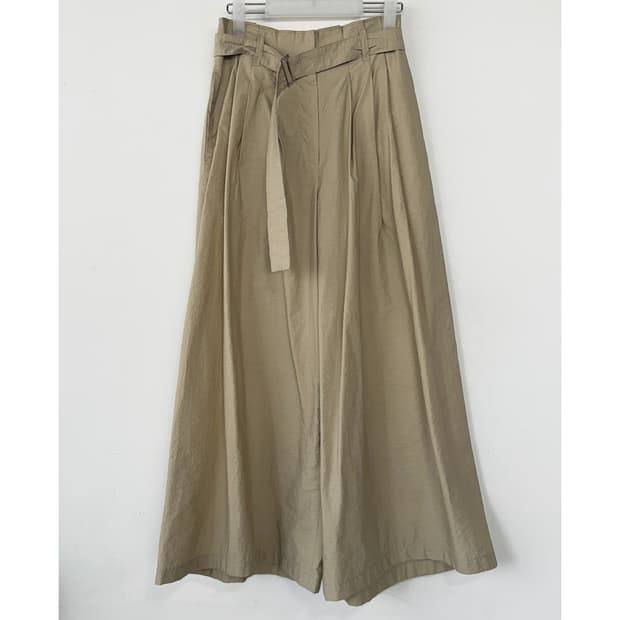 타임 TIME 벨티드 크링클 와이드 팬츠