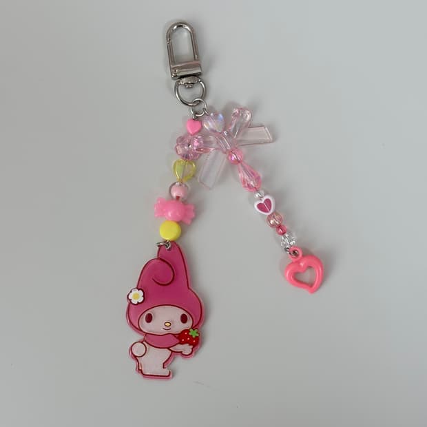 [@이벤트@] 산리오 핸드메이드 비즈 키링 마이멜로디 핑크 키치 y2k