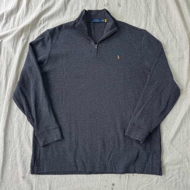 폴로랄프로렌 차콜 니트 반집업 XL
