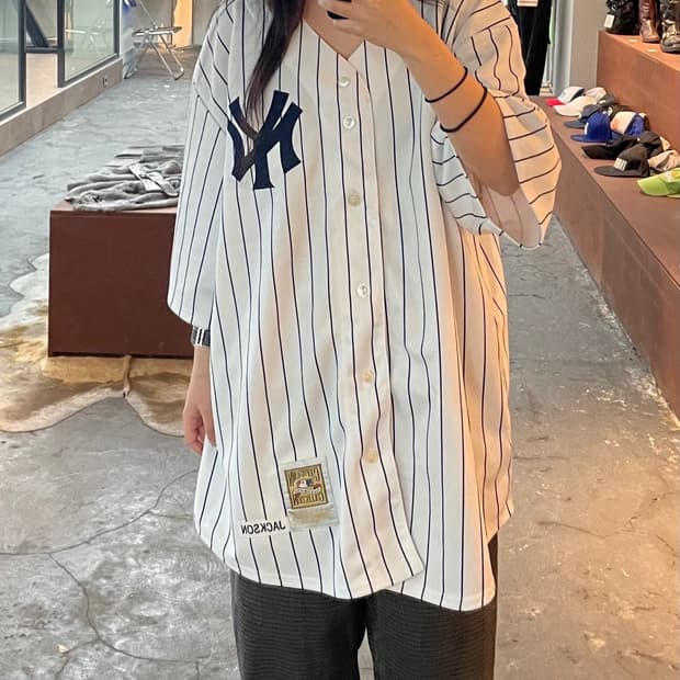 MLB 마제스틱 뉴욕 양키스 레지 잭슨 유니폼 반팔 져지 H555