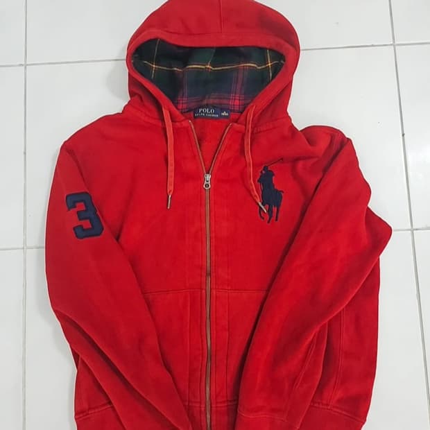 폴로 빅포니 레드 후드집업 