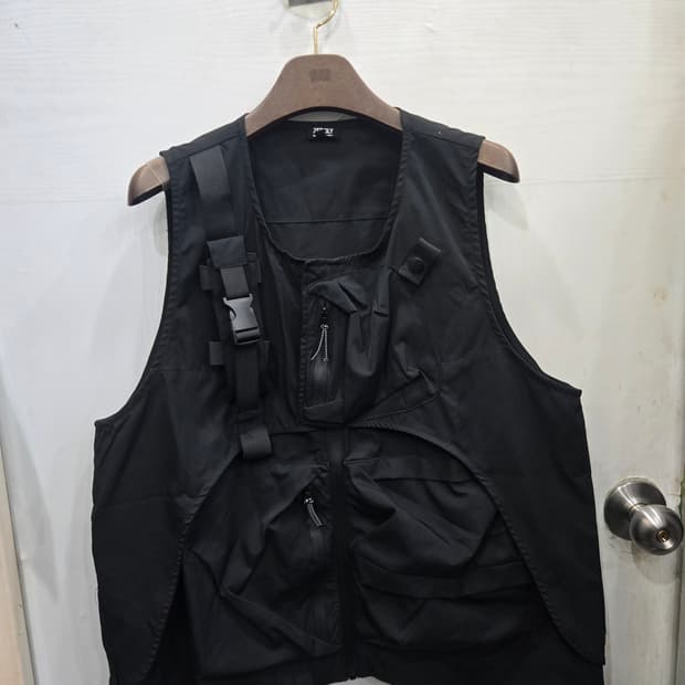 105,XL )) Zeroly 올블랙 조끼! 주머니 짱많아요! 실용성굿