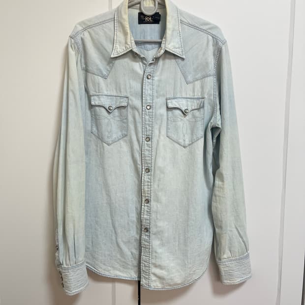 Rrl 웨스턴 콘쵸 샴브레이 셔츠