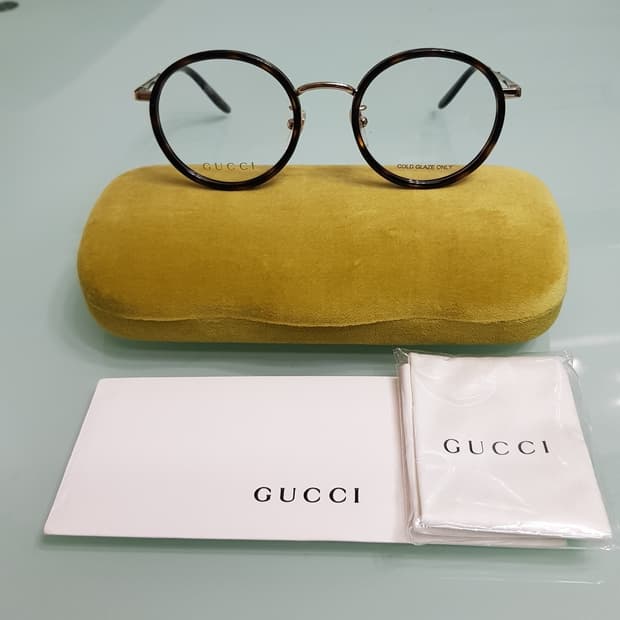 새상품 풀구성)구찌 솔텍스 라운드안경테 레오파드