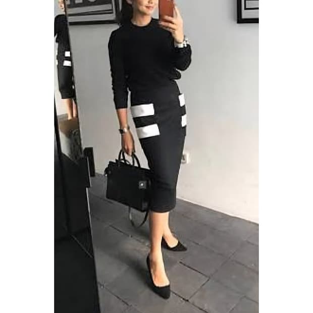 막스마라 패치 포켓 울 스커트