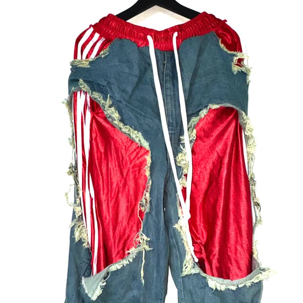 요리 스포츠 디스트레스드 더블 레이어 팬츠