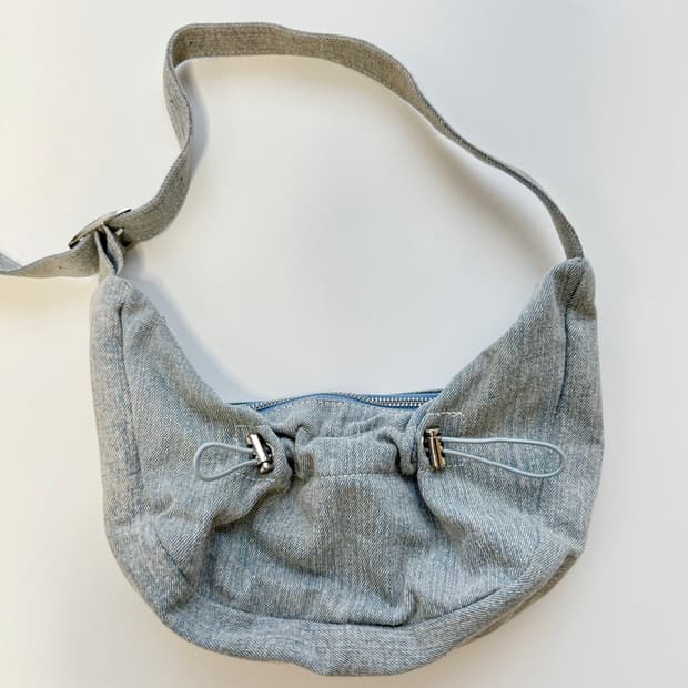 연청 데님 숄더백