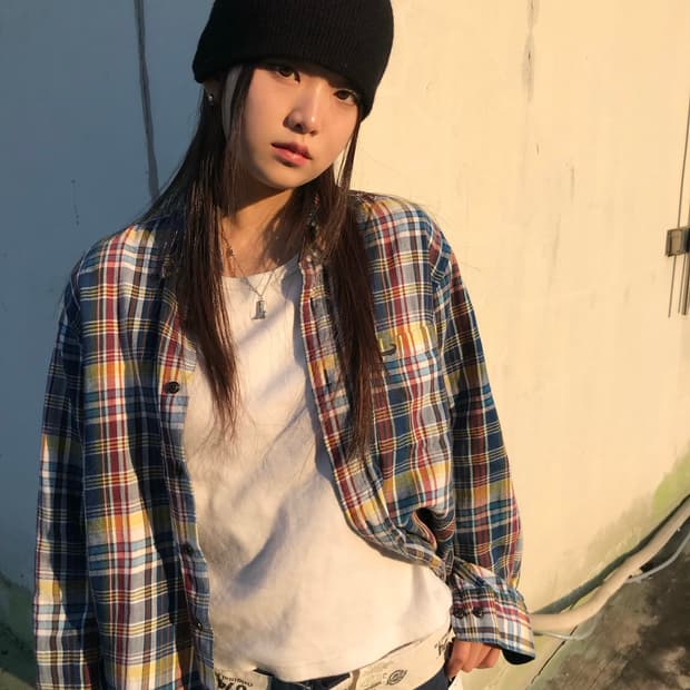 크로커다일 레트로 체크 셔츠