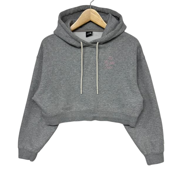 노스페이스 로고 크롭 후드