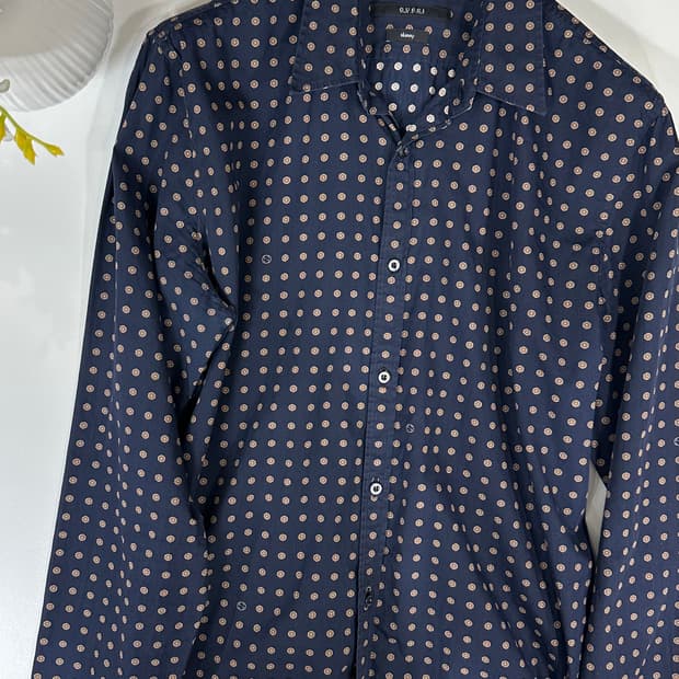 구찌 셔츠 코튼, 실크 로고 패턴 셔츠