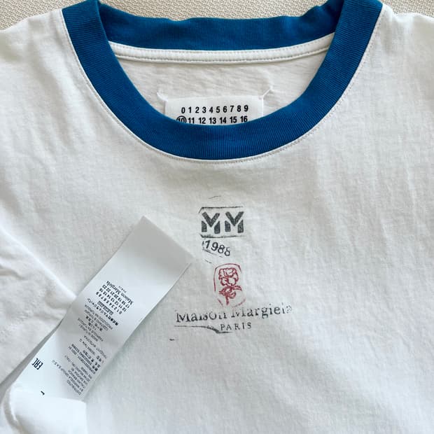 남성 마르지엘라 티셔츠 L사이즈 (블루)