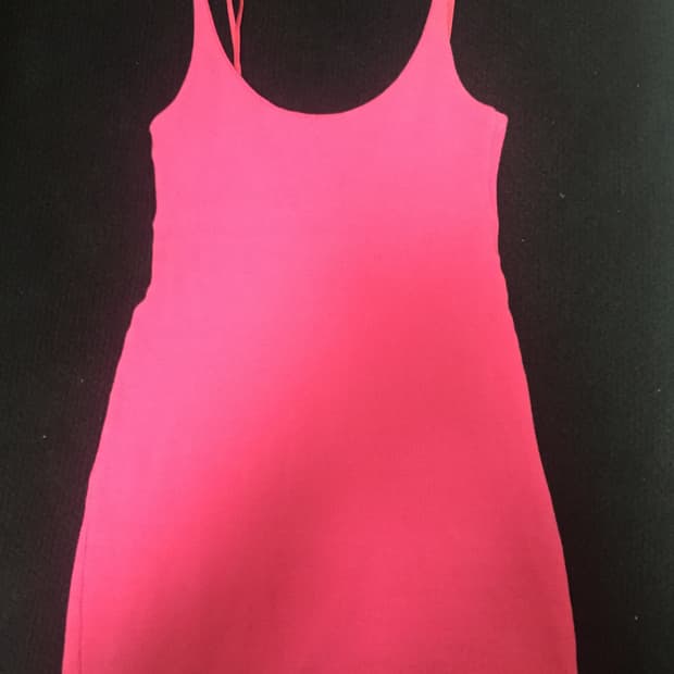 핑크 슬리브리스 미니 원피스