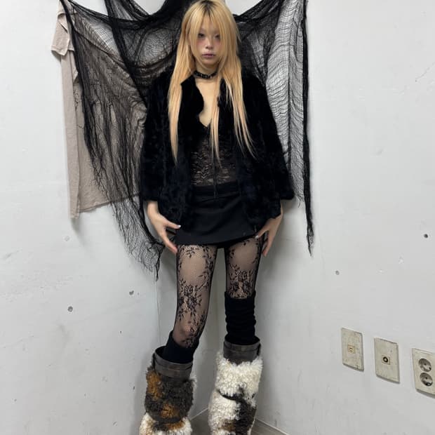 Rabbit Fur Black Jacket