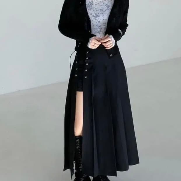 체리퀴리 아일렛 롱 스커트 