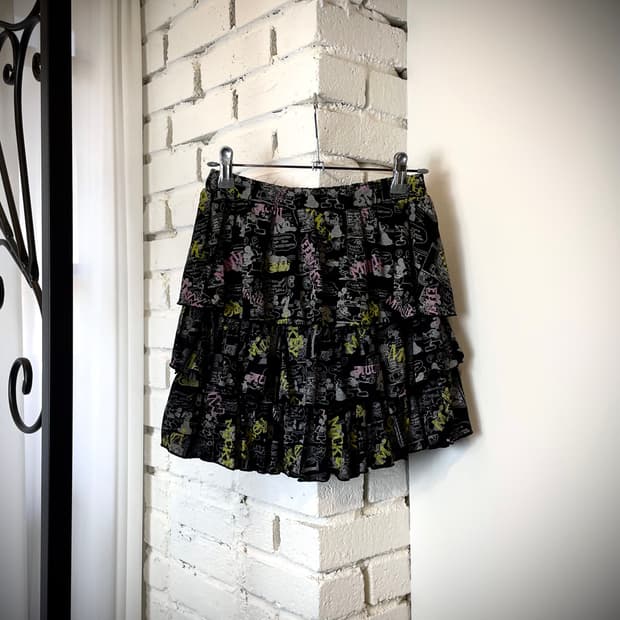 DISNEY mikimouse 디즈니 미키마우스 펑크 네온 캉캉 스커트