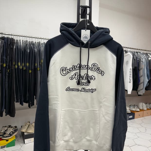 [L] 디올 아뜰리에 자수 로고 후드티