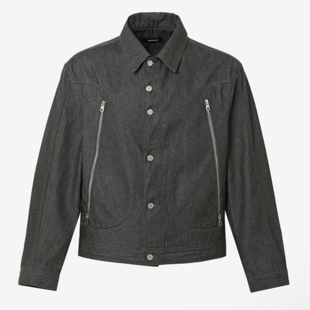 애드오프 데님 자켓 챠콜 s