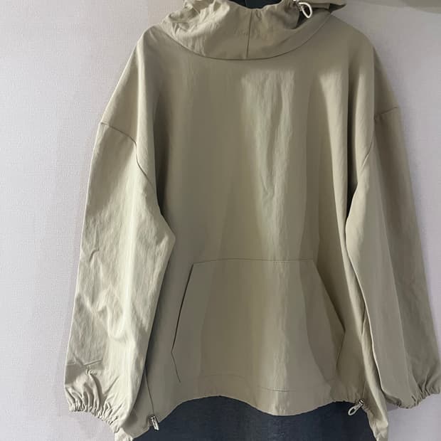 베이지스트링아노락후드