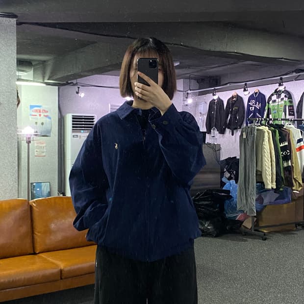 폴로 폴리쉘 네이비 스윙탑 자켓 B2836
