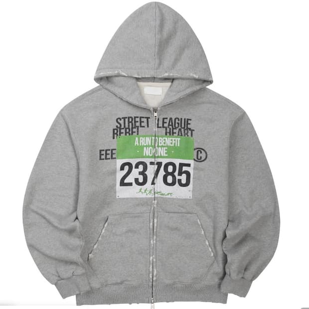 새상품) 이이이알알알 eeerrr 데미지 워싱 후드집업 그레이