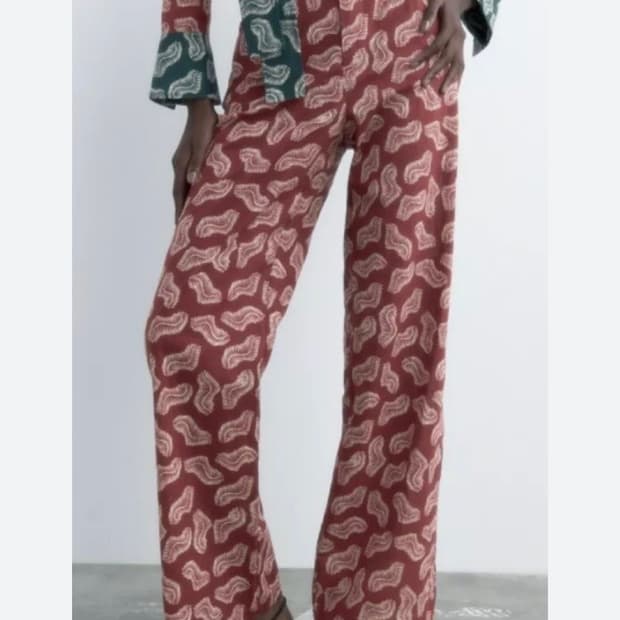 자라 (zara) 페이즐리 세미와이드 팬츠