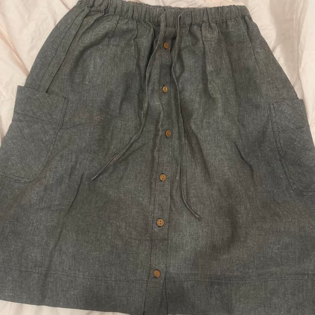 모리걸 바선생 브라운 그레이 미디스커트