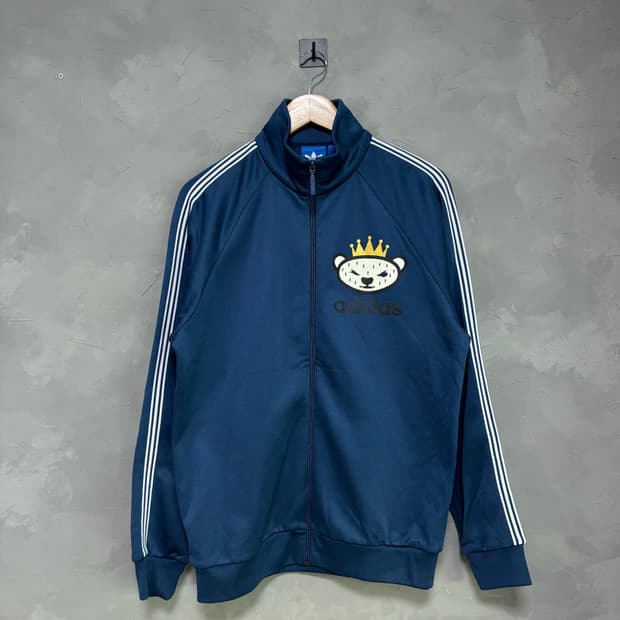 아디다스 빅로고 니고베어 져지 트랙탑 블루