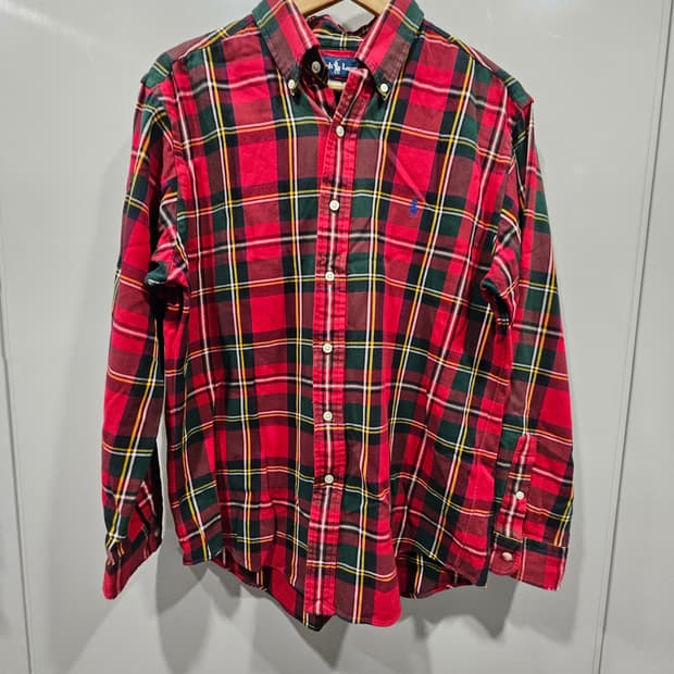 랄프로렌 체크 카라셔츠 L