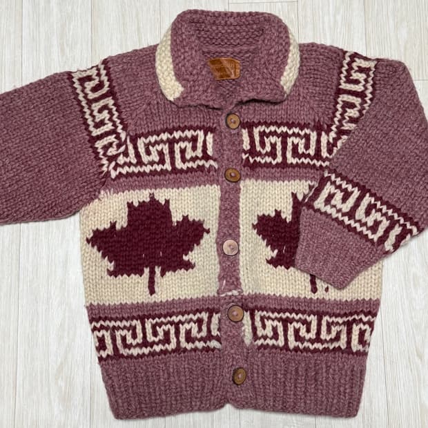 Rare) 로즈핑크/베이지 헤비울 코위찬