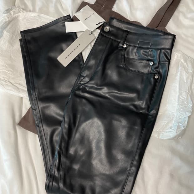 릭 오웬스 디트로이트컷 비건 레더 팬츠 32 사이즈