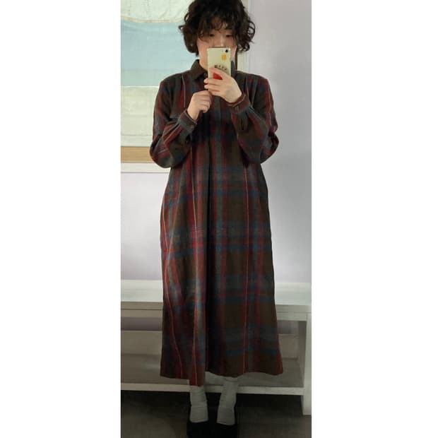 가을겨울 체크 원피스