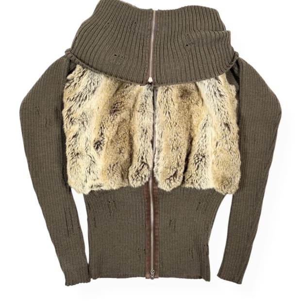 퍼 니트 콤비 자켓