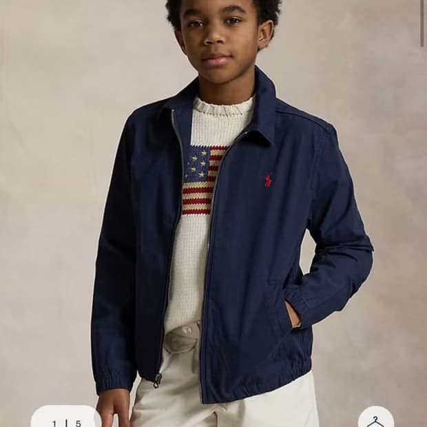 택붙음)폴로 자켓 베이포트 코튼 포플린 보이즈 L 사이즈