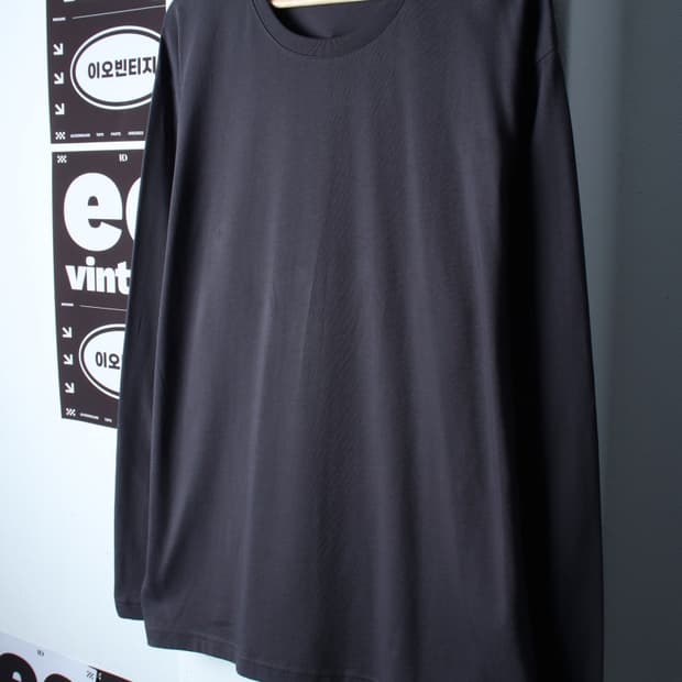 (3XL) 무신사 스탠다드 긴팔티셔츠 빅사이즈 차콜 무지-H3H33932