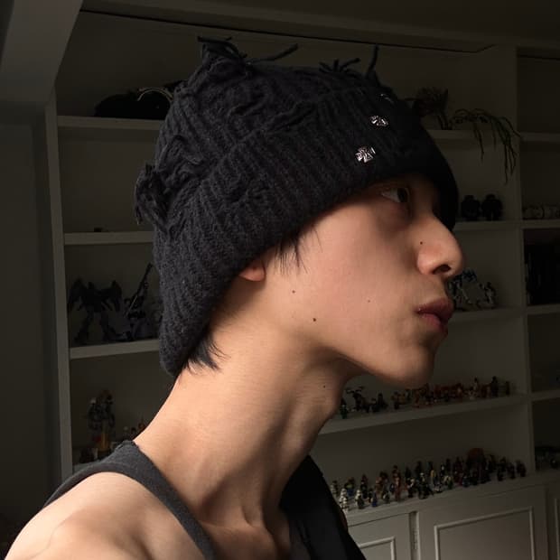 비즈 그런지 비니 Black