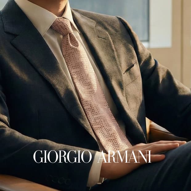 조르지오 아르마니 실크 핑크 자카드 넥타이 9.2cm A등급 k1916
