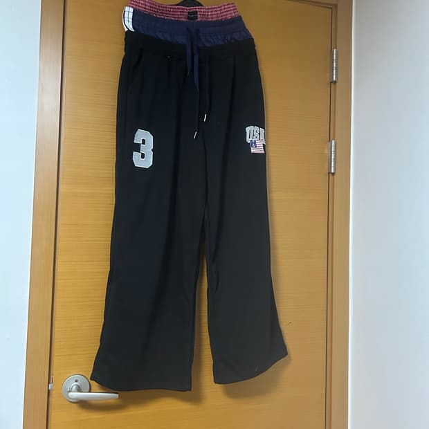 프로젝트 지알 3 레이어드 와이드 스웨트팬츠 (블랙)