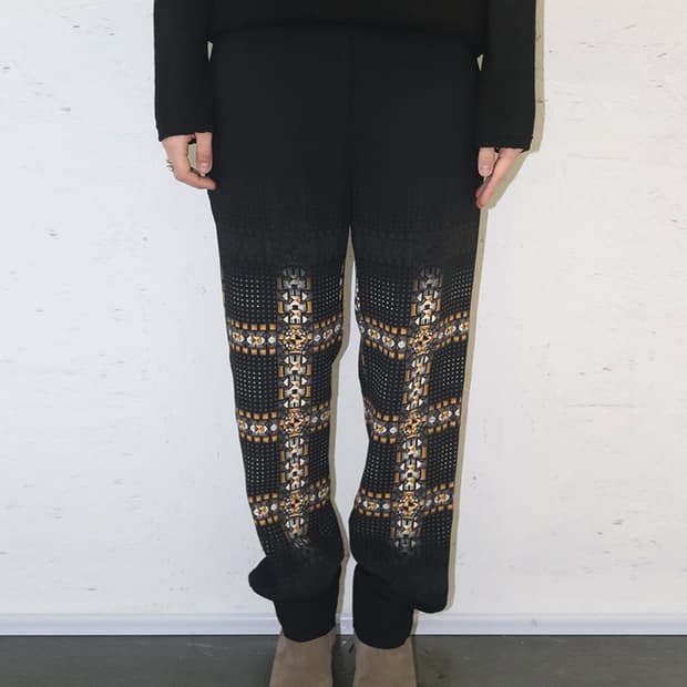 저스트 카발리 12AW 지오메트릭 크로스 프린트 트라우저