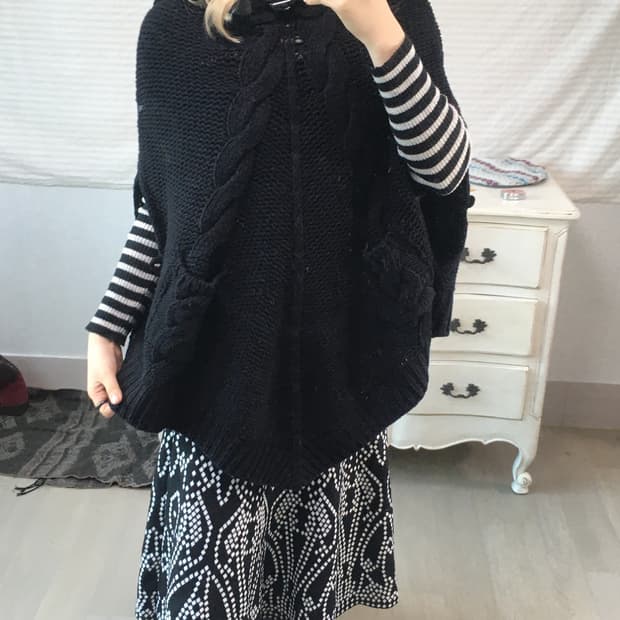 유일매물)diesel wool knit cape hood cardigan