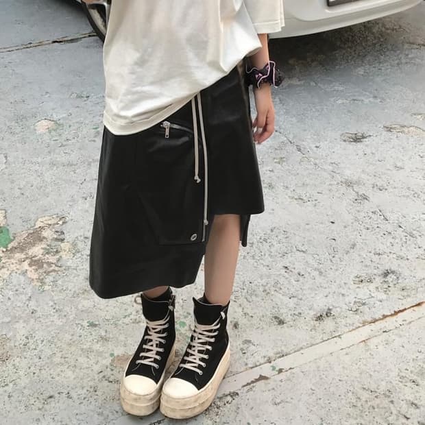 Rick owens • DRACCA 비대칭 드로스트링 스커트 40